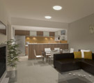 Scheme A - to most people a warm, welcoming unit with a touch of feminine allure